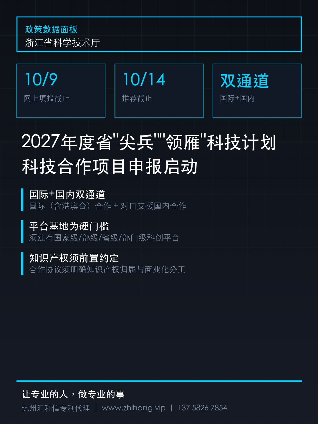 2027年度省尖兵领雁科技合作项目申报