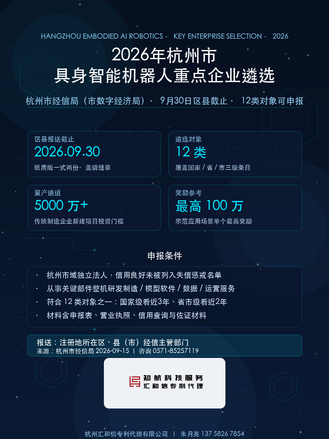 2026年杭州市具身智能机器人重点企业遴选申报要点设计图